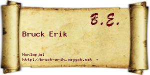 Bruck Erik névjegykártya